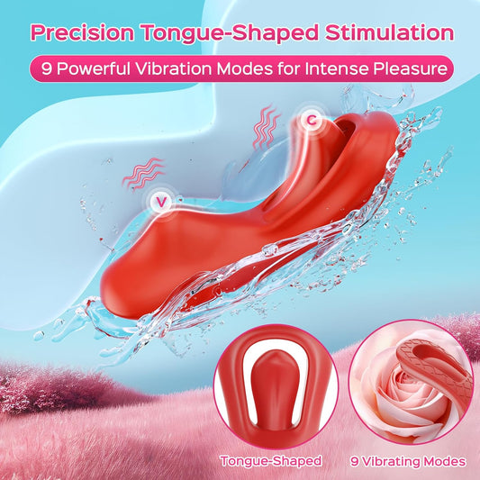 Tongue Wearable Clitoral Stimulation Vibrator with Remote & APP Control