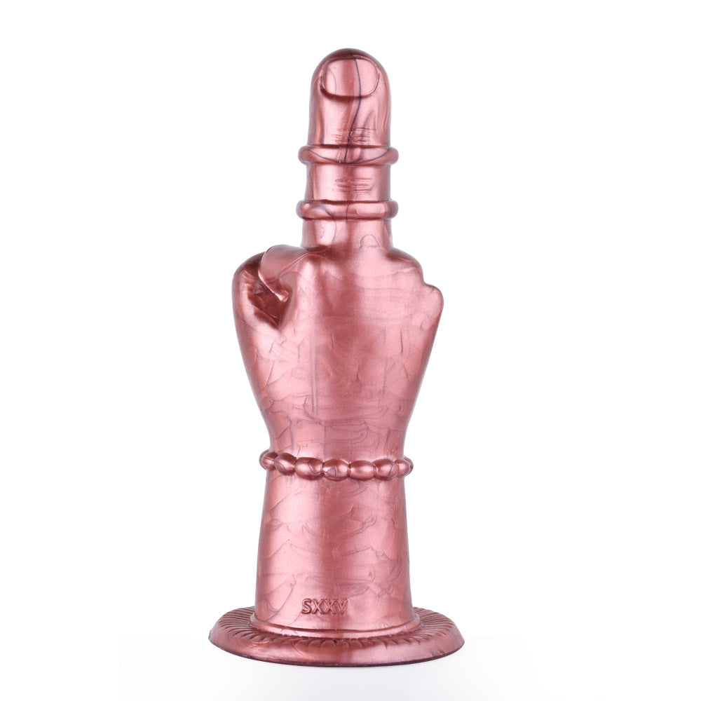 Middle finger penis anal plug colored silicone manual thruster stick flirting men and women masturbation