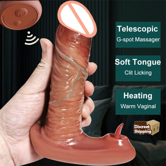 Thrusting Dildo Vibrator Realistic Wearable Clit G-Spot Massager