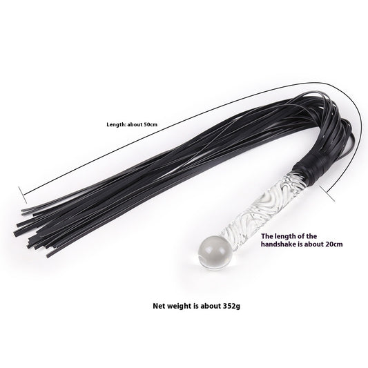 Silicone Sexy Crystal Glass Whip Toy