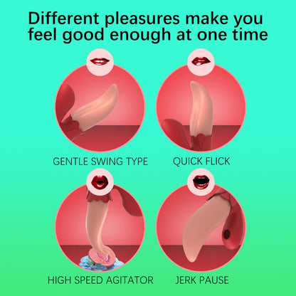Multiple Frequency Conversion Sucking / Tapping Rose Tongue-licking Vibrator