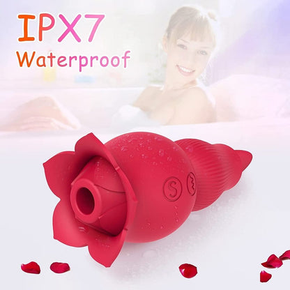Rose Sucking and Tongue Vibrator 2 in 1 Rose Toy