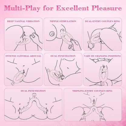 Double Ended Vibrating Rose Dildo Anal Dildo with 10 Vibrating Modes