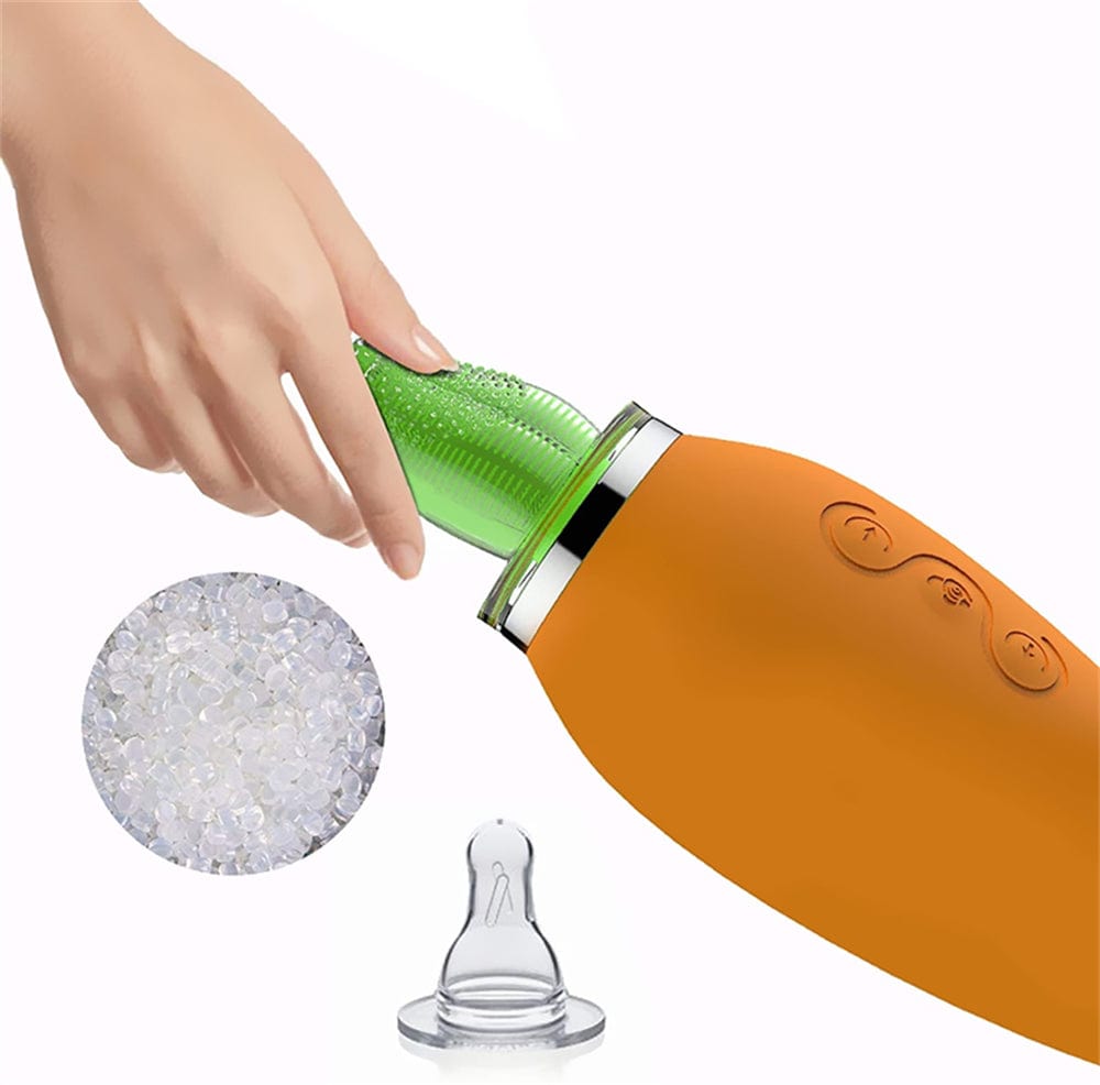 Carrot Vibrator Female Masturbator Heating Sucking Licker