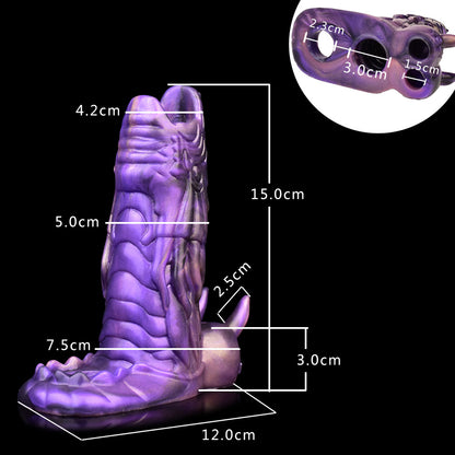 Dragon penis set, male masturbation artifact, dual-purpose thickening and delayed wolf tooth set, hand punching, jerking, soft