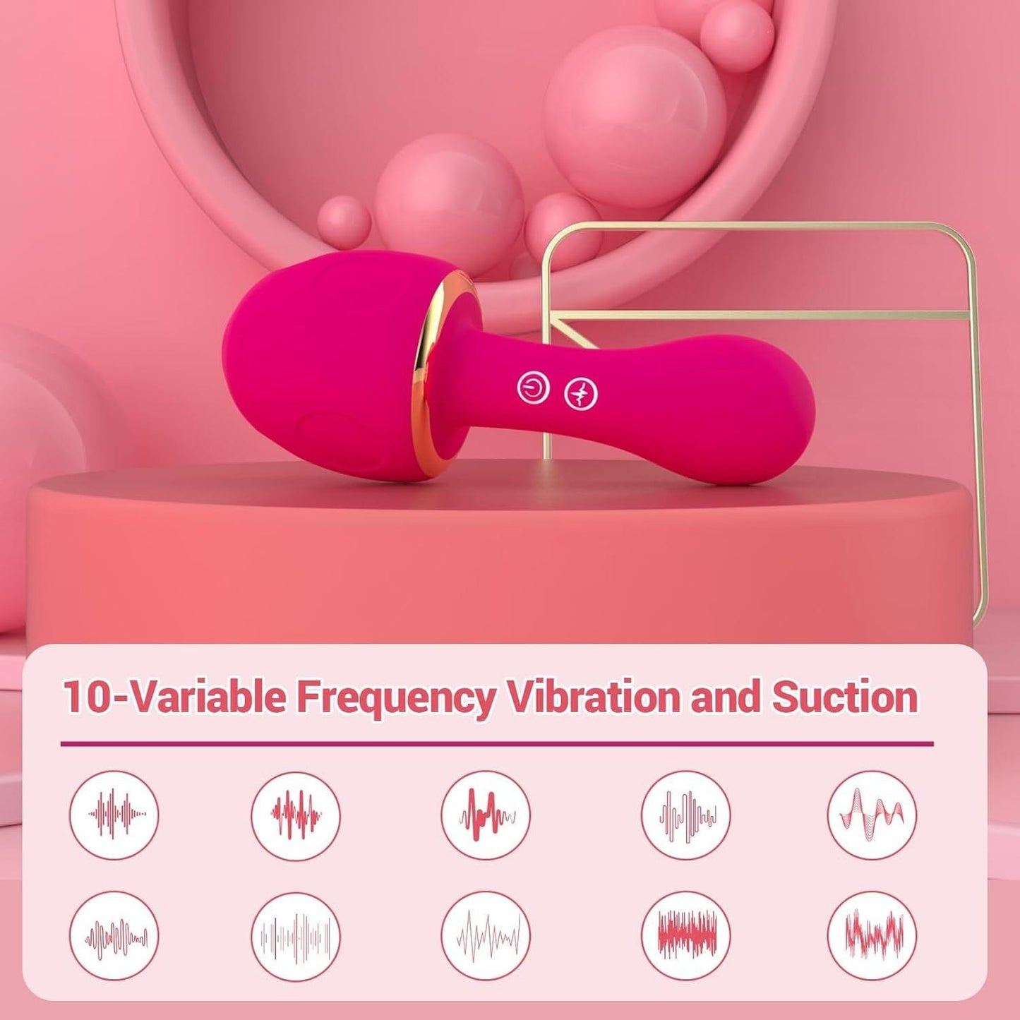 Mushroom - shaped Sonic Sucking Heating Clitoral G-spot Vibrator