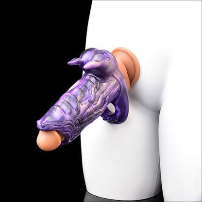 Dragon penis set, male masturbation artifact, dual-purpose thickening and delayed wolf tooth set, hand punching, jerking, soft