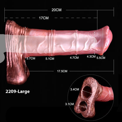 Colorful Empty Sweat Horse Penis Set Men's Chastity Lock Scrotum Ring
