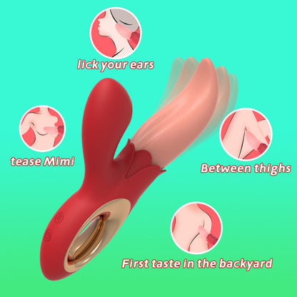 Multiple Frequency Conversion Sucking / Tapping Rose Tongue-licking Vibrator